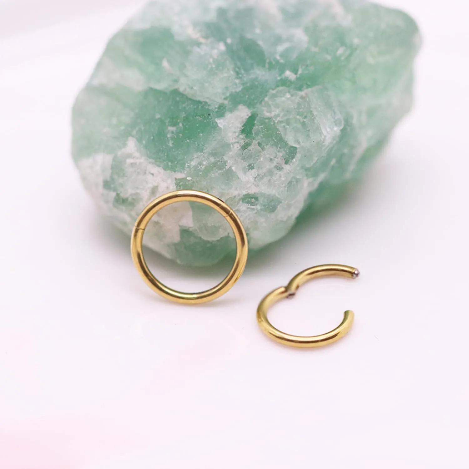 14K Gold Filled Septum Rings Hoop 16G 8mm/10mm 316L Segment Nose Rings for Men, Cartilage Clicker Hoop Earrings for Rook, Daith, Tragus, Hypoallergenic.