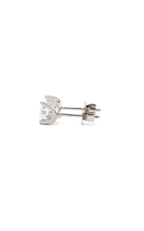 14K WHITE GOLD TENSION-SET STUD EARRINGS  G14704