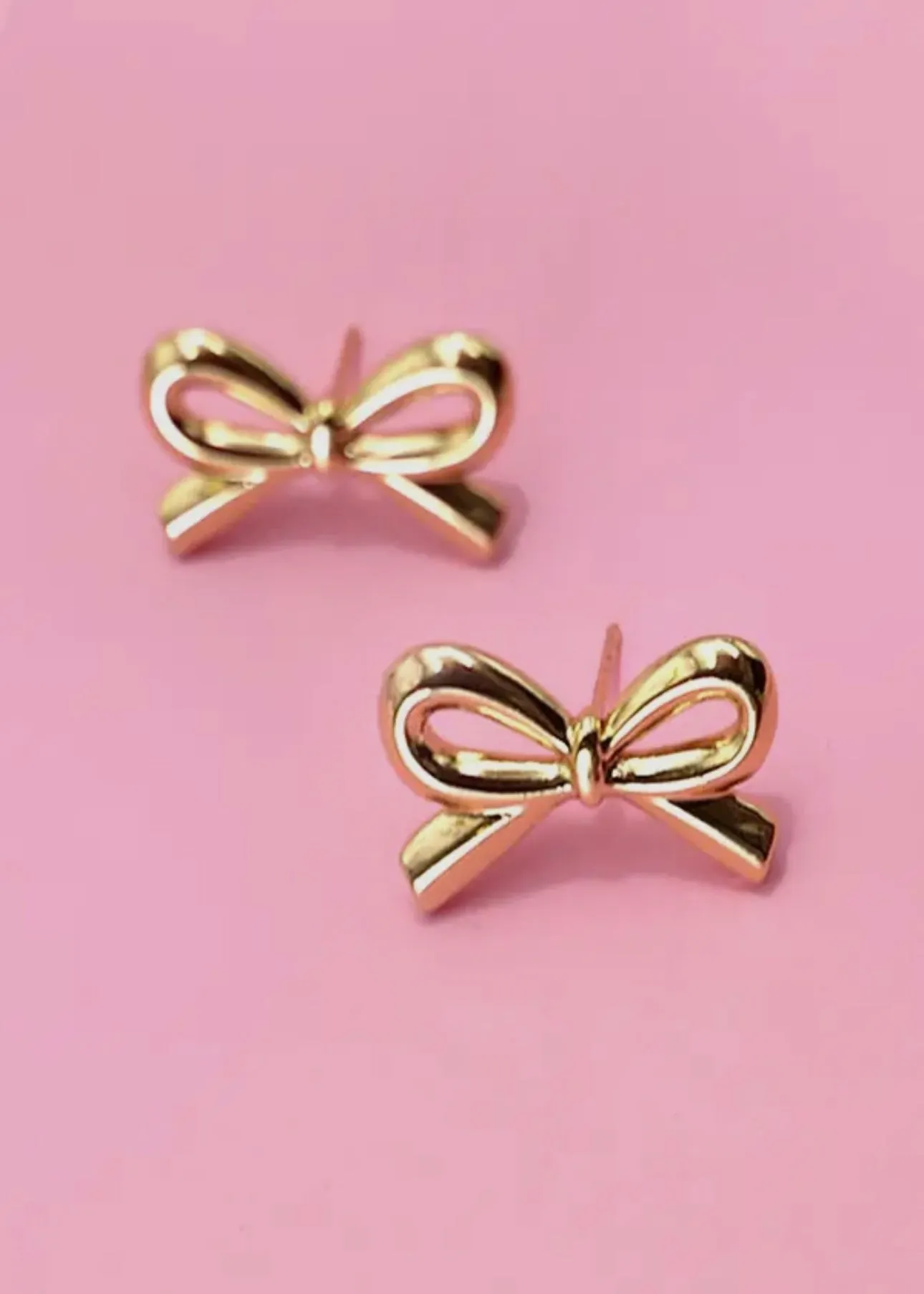18K Stainless Steel Tarnish Free Bow Stud Earrings