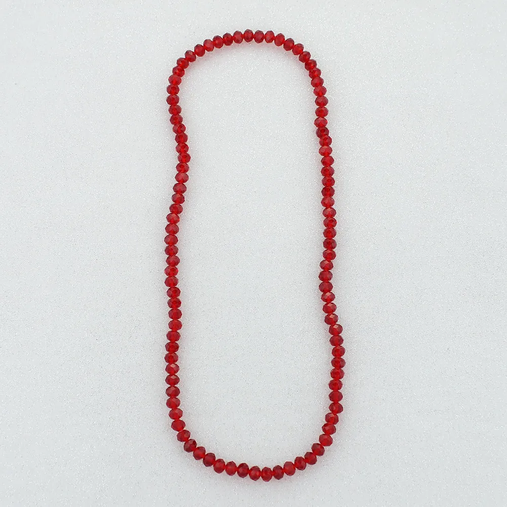 24” Red Crystal Stretch Necklace