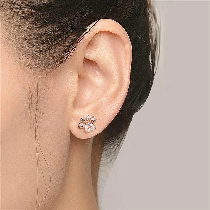 925 Silver Rose Gold Crystal Earrings