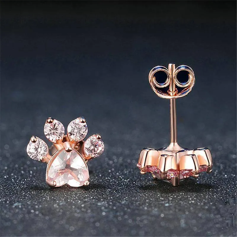 925 Silver Rose Gold Crystal Earrings