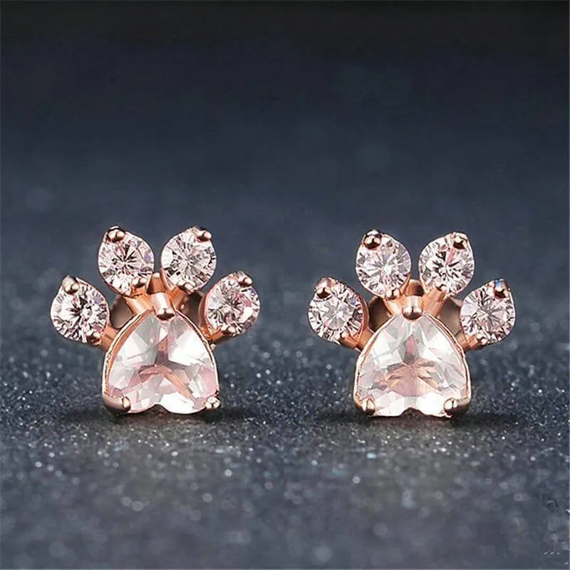 925 Silver Rose Gold Crystal Earrings