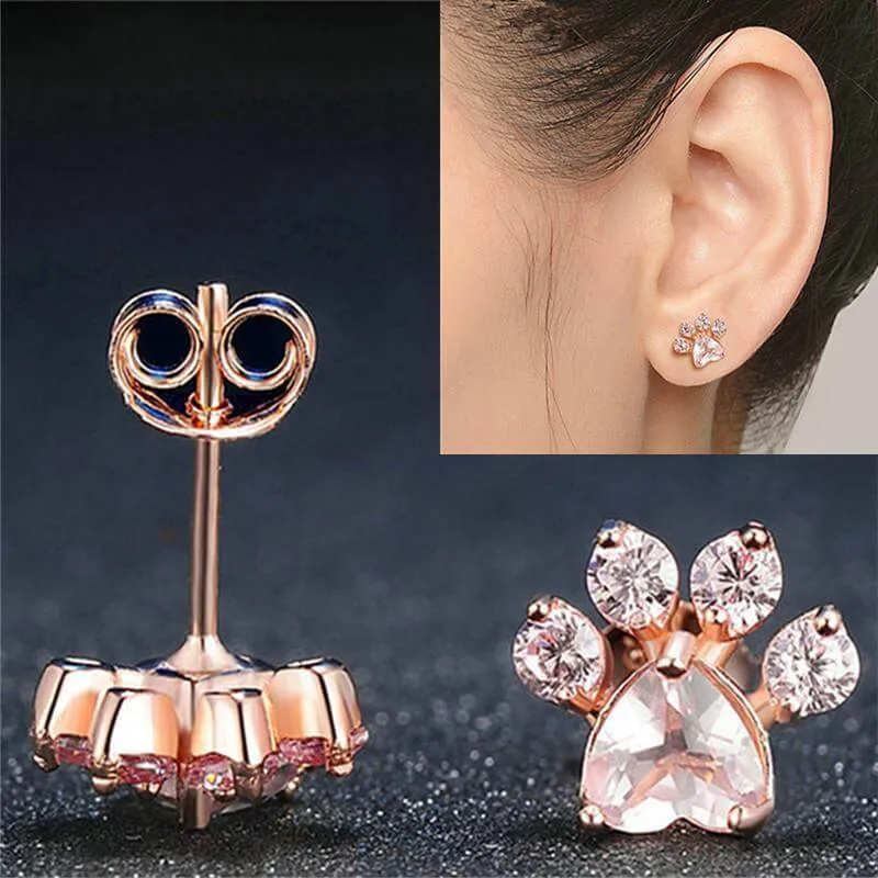 925 Silver Rose Gold Crystal Earrings
