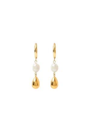 Arianna Pearl and Gold Earrings by Arms of Eve