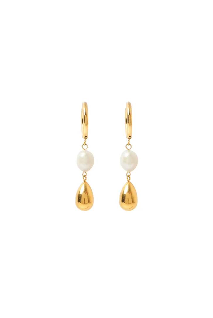 Arianna Pearl and Gold Earrings by Arms of Eve