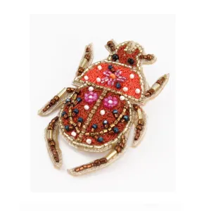 Beaded Beetle Brooch