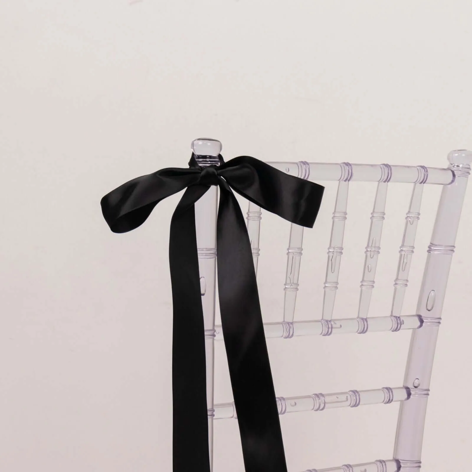 Black Single Face Decorative Satin Ribbon 50 Yards 1.5"