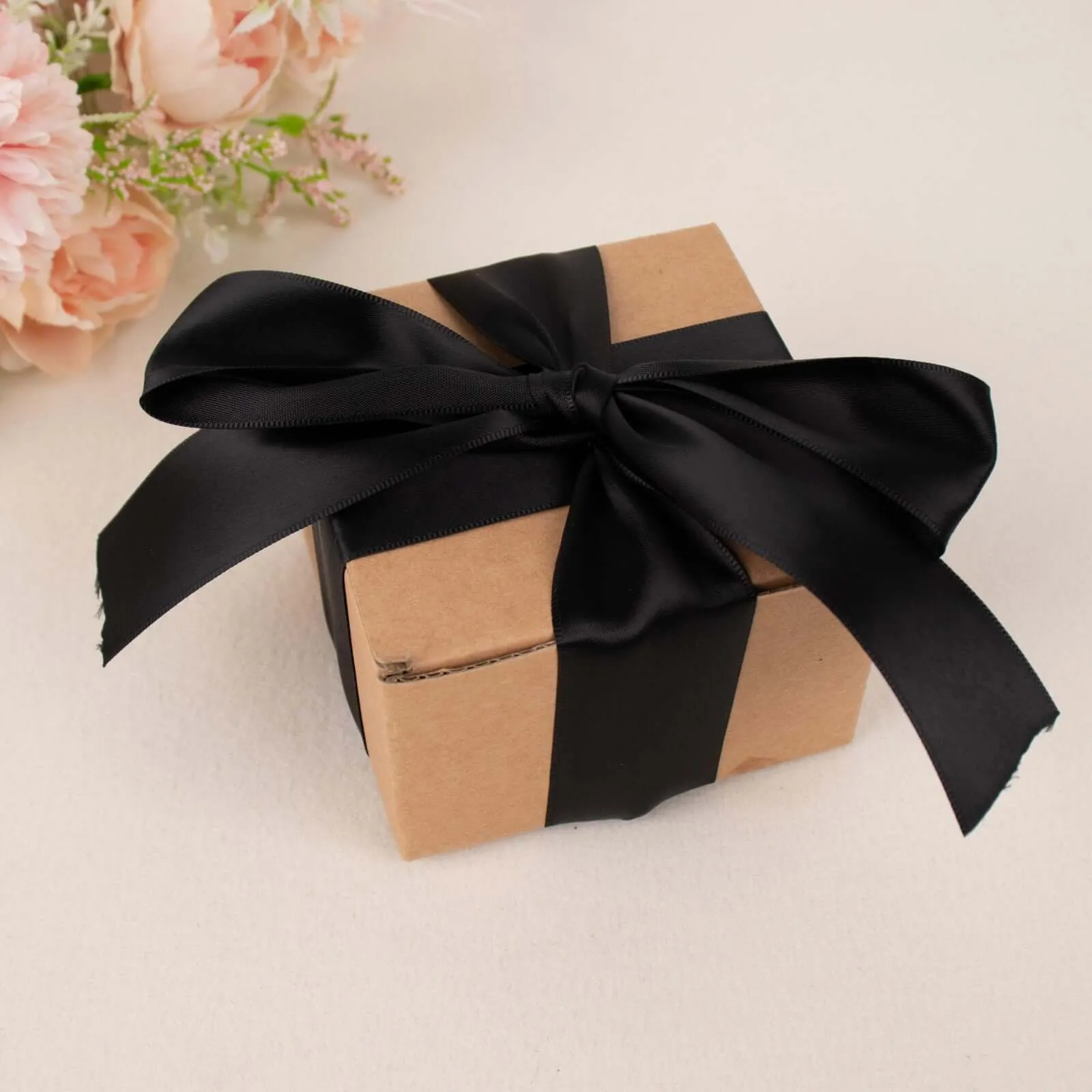 Black Single Face Decorative Satin Ribbon 50 Yards 1.5"