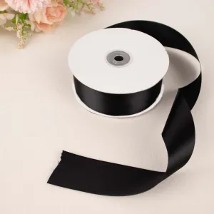 Black Single Face Decorative Satin Ribbon 50 Yards 1.5"
