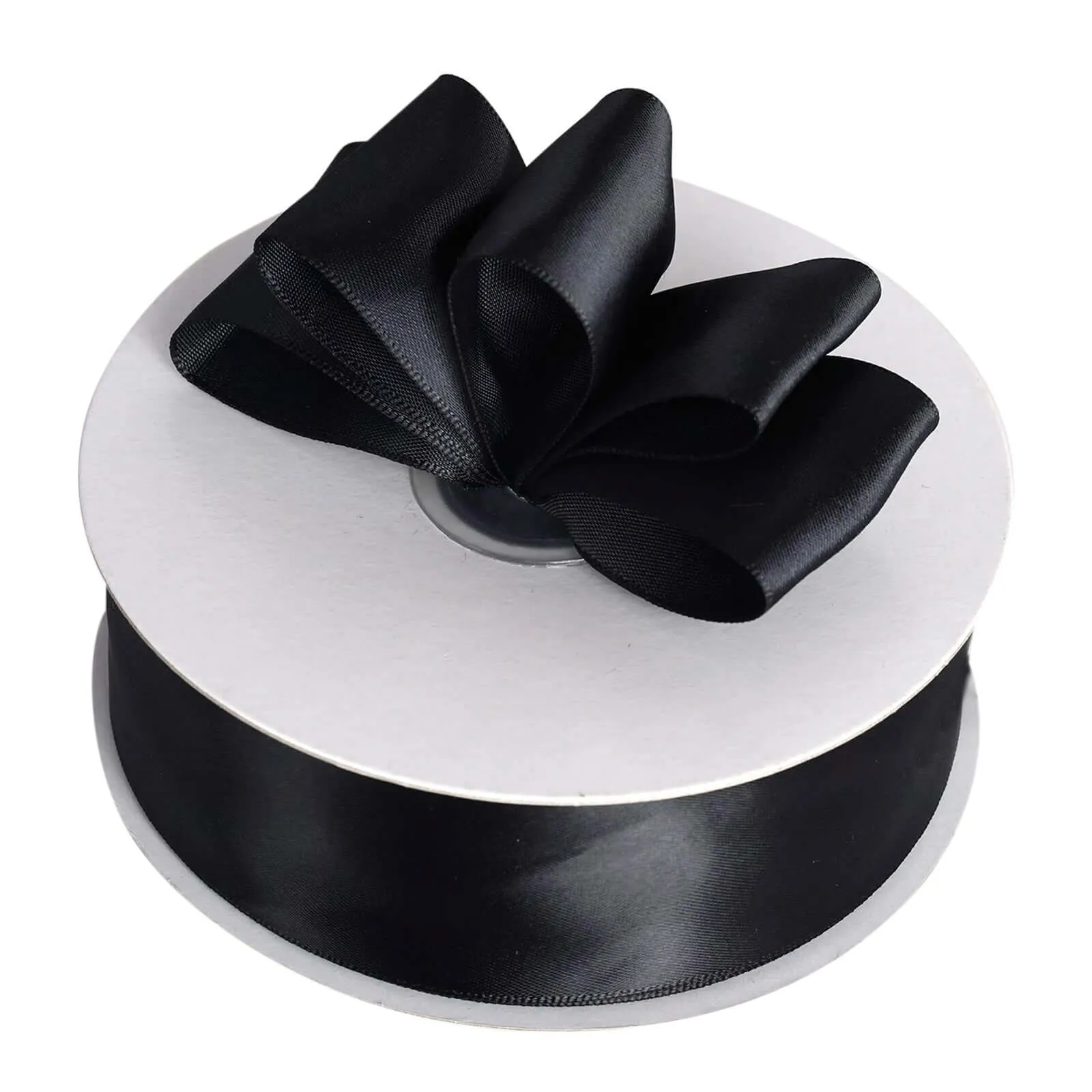 Black Single Face Decorative Satin Ribbon 50 Yards 1.5"