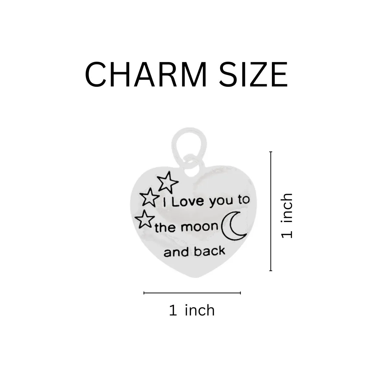 Blue & Yellow Ribbon Love You To The Moon Silver Beaded Bracelets