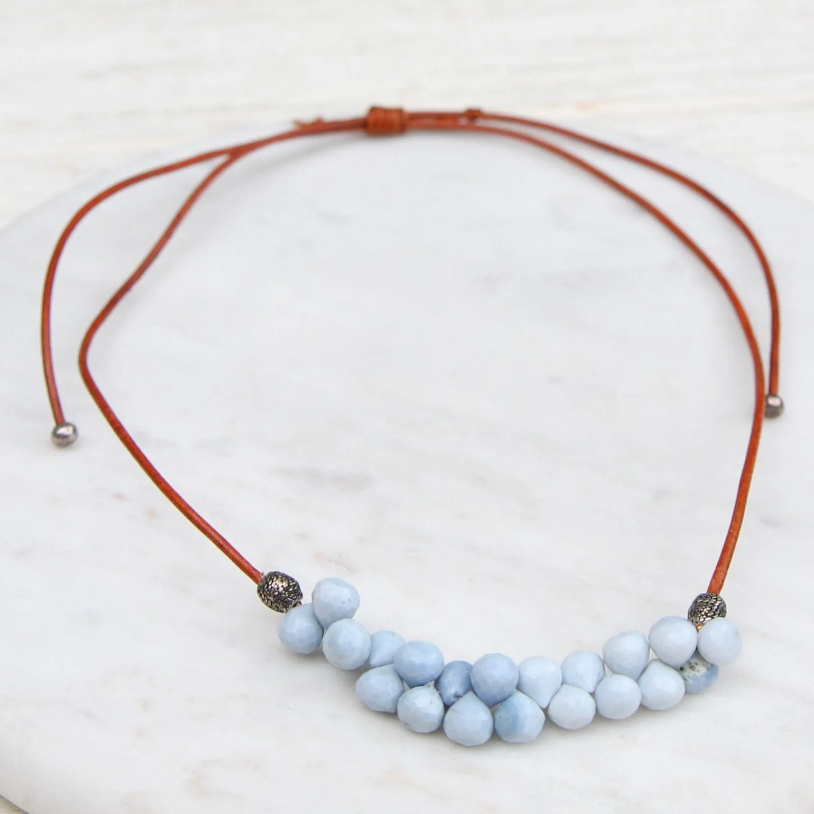 Blue Opal Bubble Briolettes Necklace