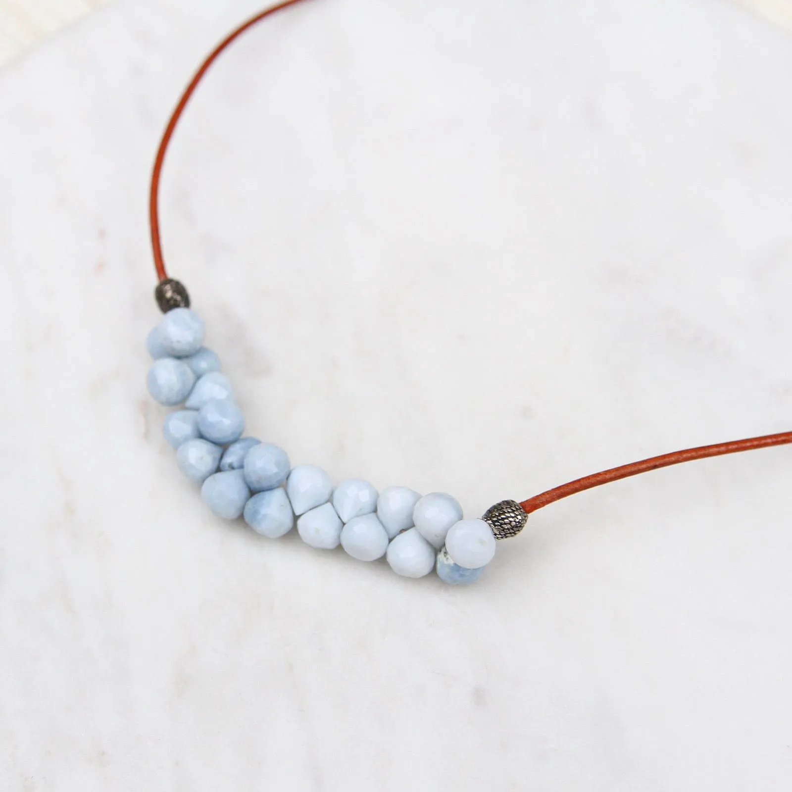 Blue Opal Bubble Briolettes Necklace