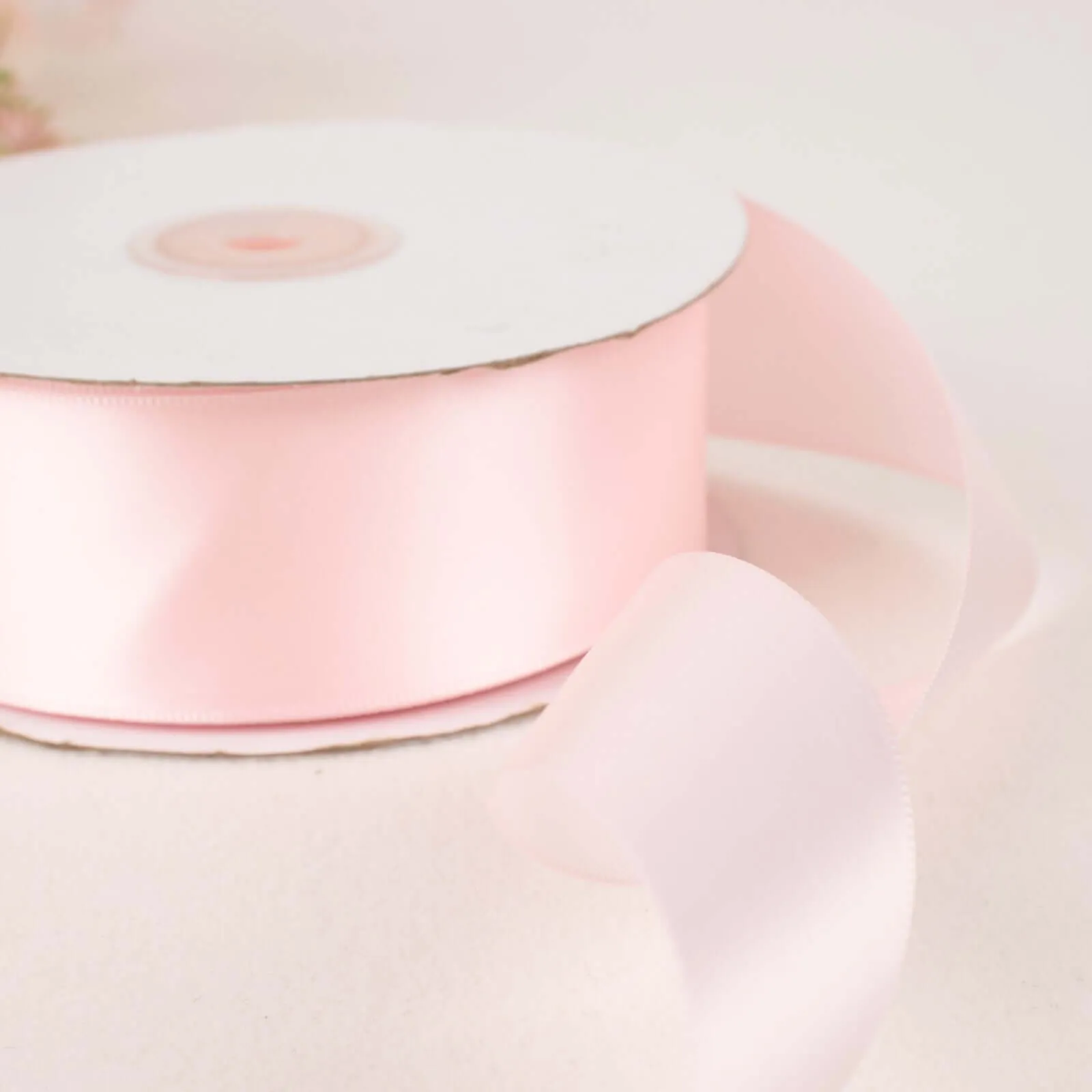 Blush Single Face Decorative Satin Ribbon 50 Yards 1.5"