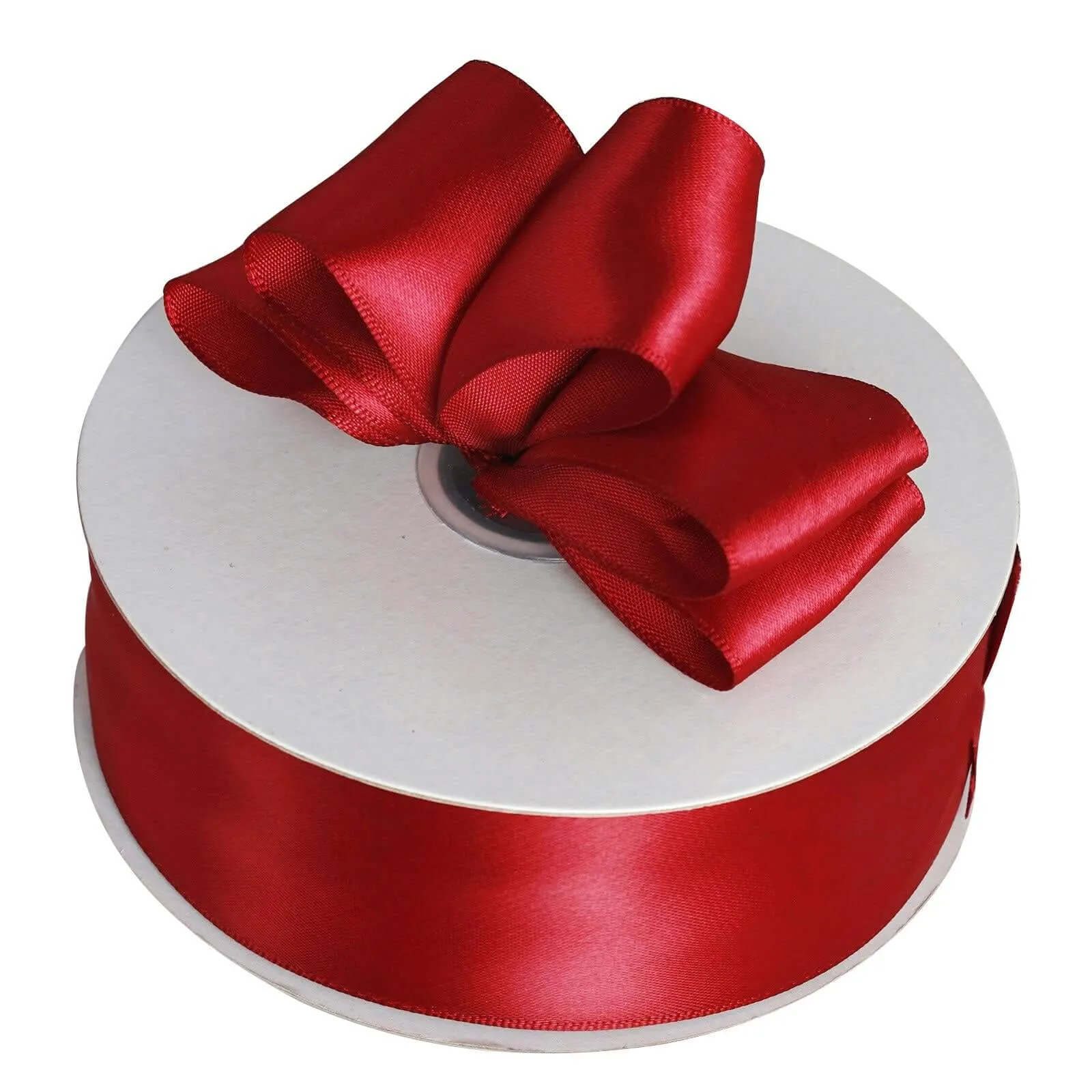 Burgundy Single Face Decorative Satin Ribbon 50 Yards 1.5"