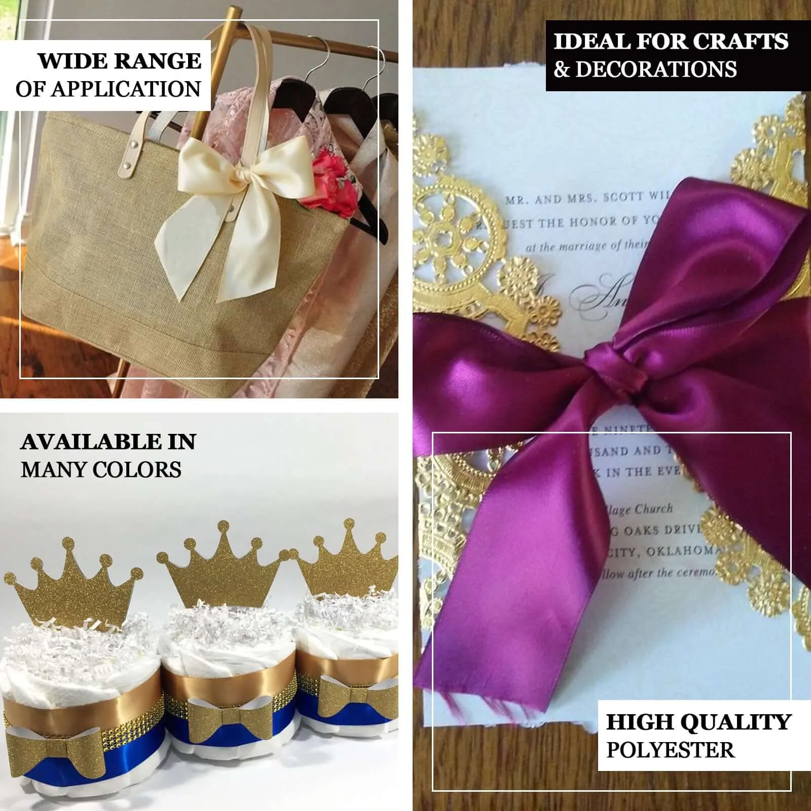 Burgundy Single Face Decorative Satin Ribbon 50 Yards 1.5"