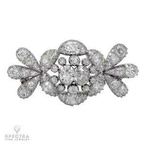 Cartier Art Deco Diamond Abstract Floral Pinstem Brooch