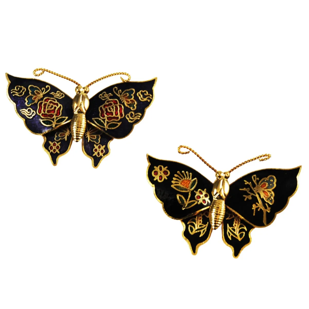 Cloisonné Butterfly Pin Brooch NOS
