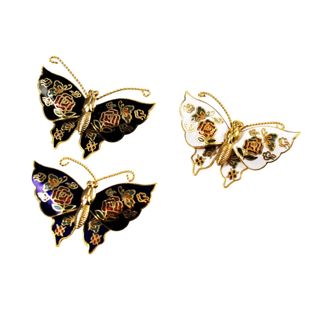 Cloisonné Butterfly Pin Brooch NOS