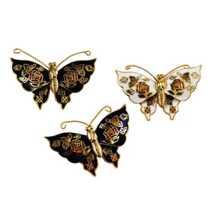 Cloisonné Butterfly Pin Brooch NOS