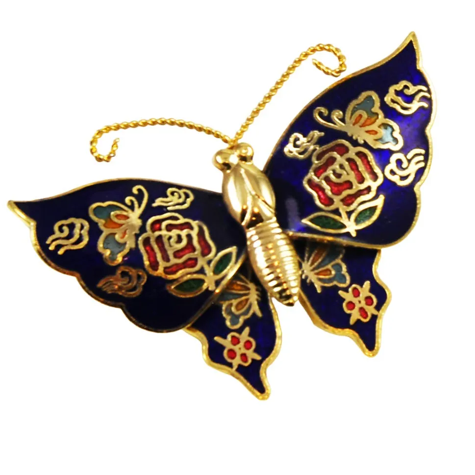 Cloisonné Butterfly Pin Brooch NOS