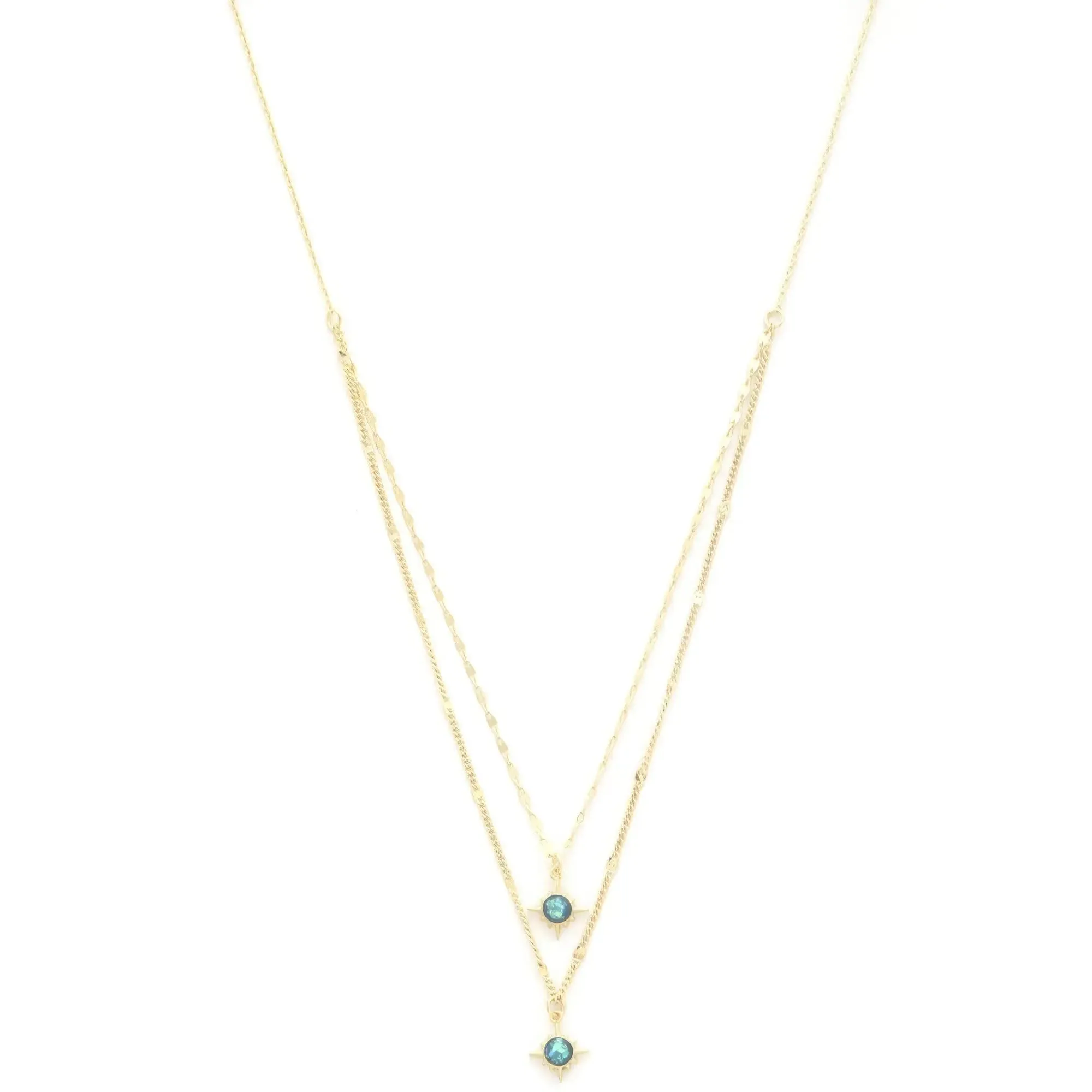 Double Star Crystal Layered Necklace