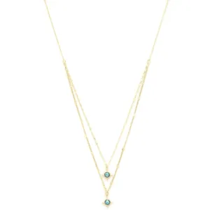 Double Star Crystal Layered Necklace