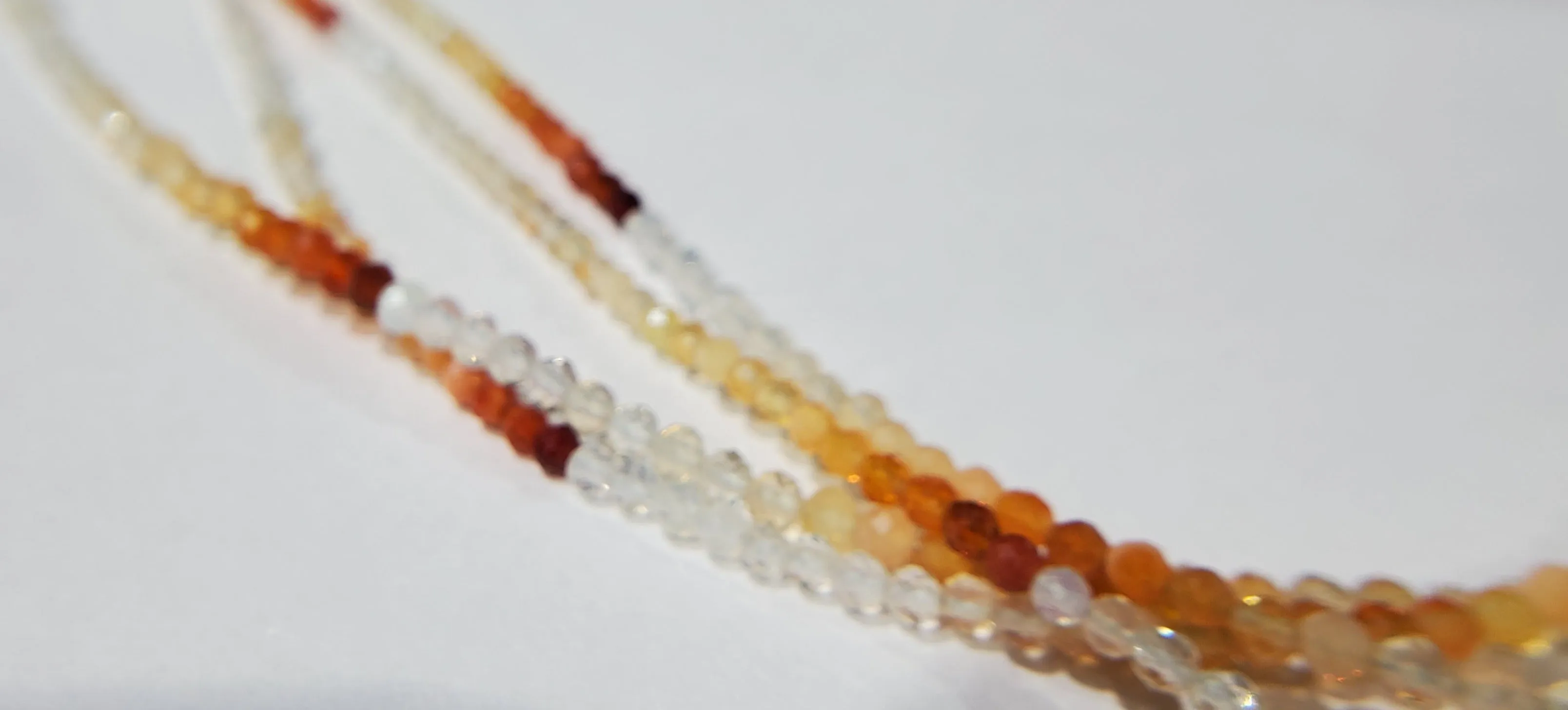 Faceted Fire Opal Bead Necklace