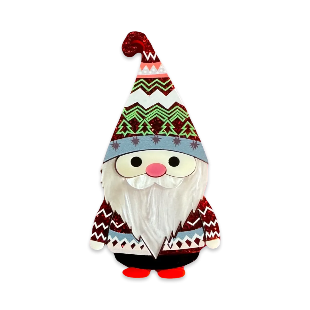 Gnome Santa  2023 - brooch - Set of 2