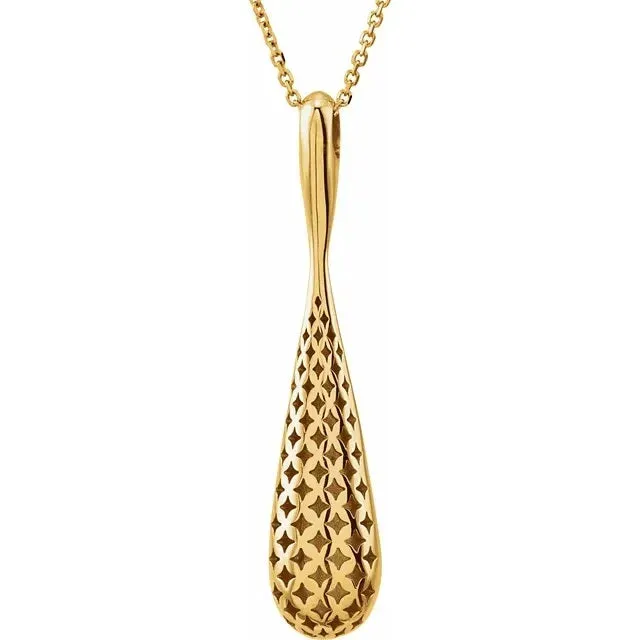 Gold Mesh Teardrop Earrings