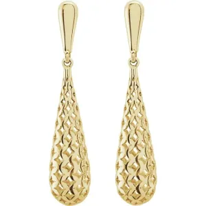 Gold Mesh Teardrop Earrings