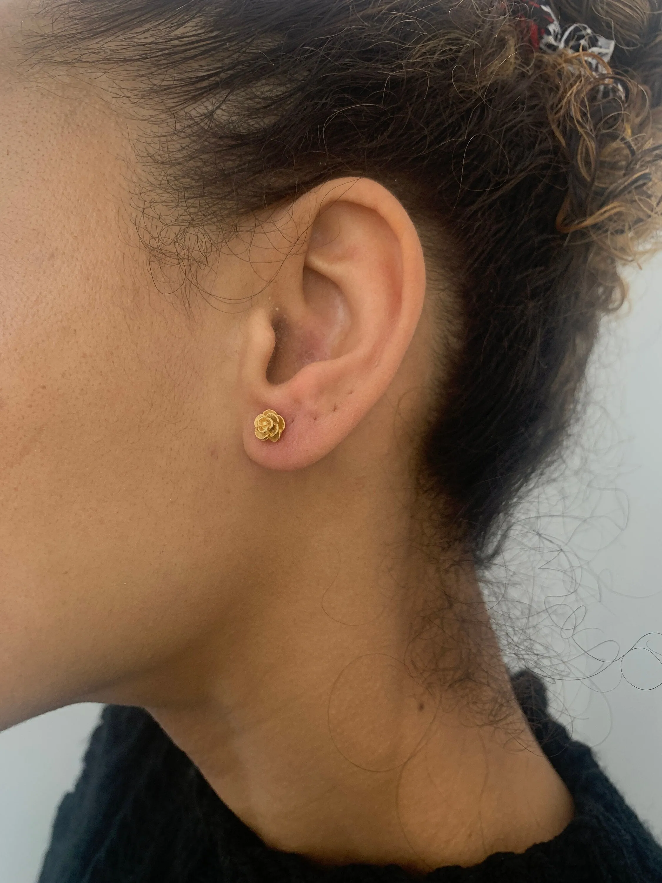 Gold Rose Studs - Everyday Earrings - Small Flower Earrings