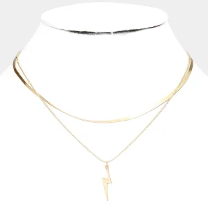 iLLASPARKZ Lightning Pendant Double Layered Necklace