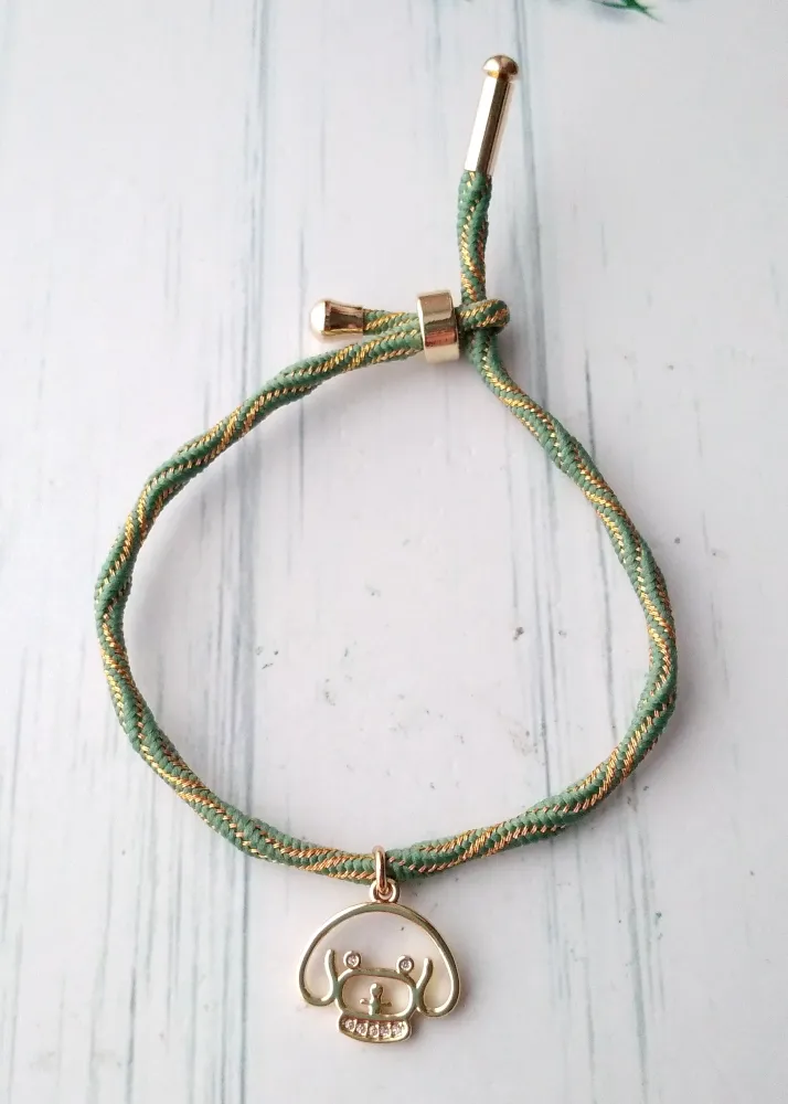 Kelly Cutout Poodle Metallic Corded Slider Bracelet