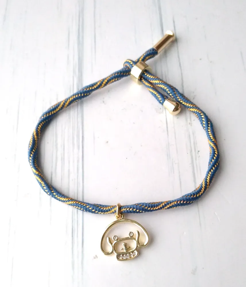 Kelly Cutout Poodle Metallic Corded Slider Bracelet