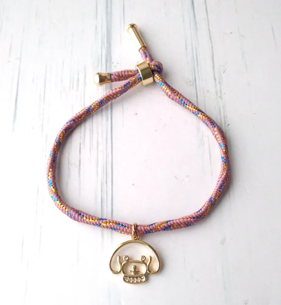 Kelly Cutout Poodle Metallic Corded Slider Bracelet