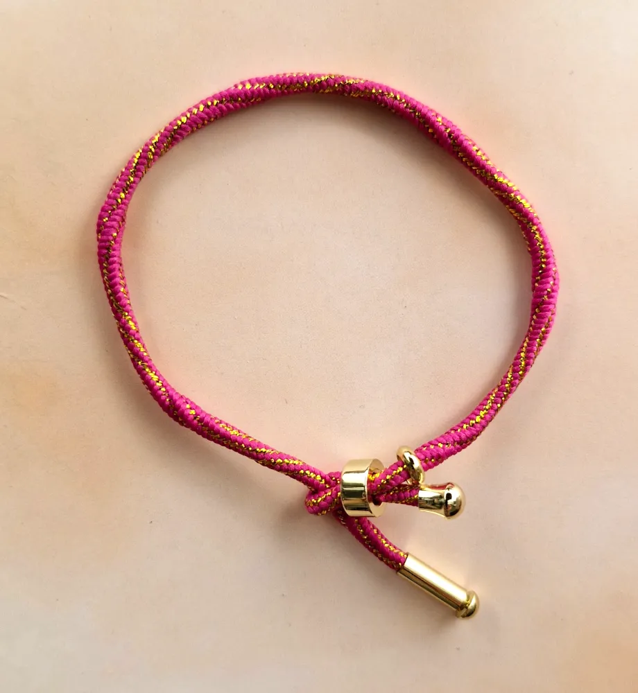 Kelly Metallic Corded Slider Bracelet