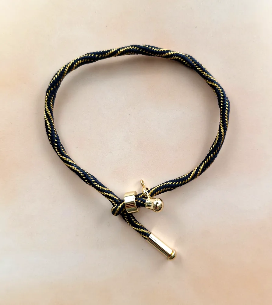 Kelly Metallic Corded Slider Bracelet