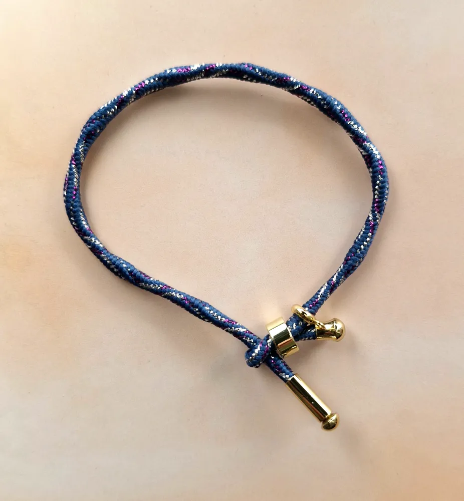 Kelly Metallic Corded Slider Bracelet