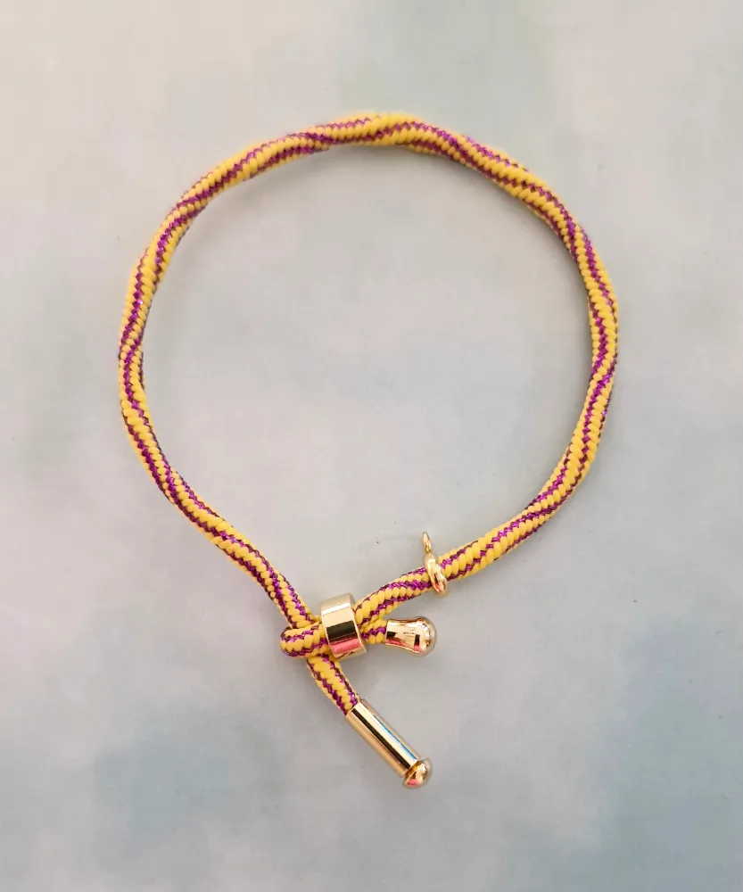 Kelly Metallic Corded Slider Bracelet
