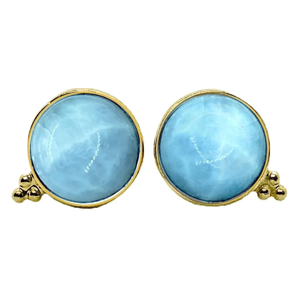 Laihas Free Spirit Gold Larimar Stud Earrings