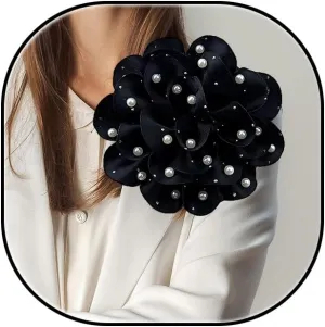 Large Flower Brooch for Women Dainty Satin Fabric Large Rose Flower Brooches Pearl Floral Brooches Lapel Pins for Bride Wedding Party Dance Accessories for Clothing and Hairstyling