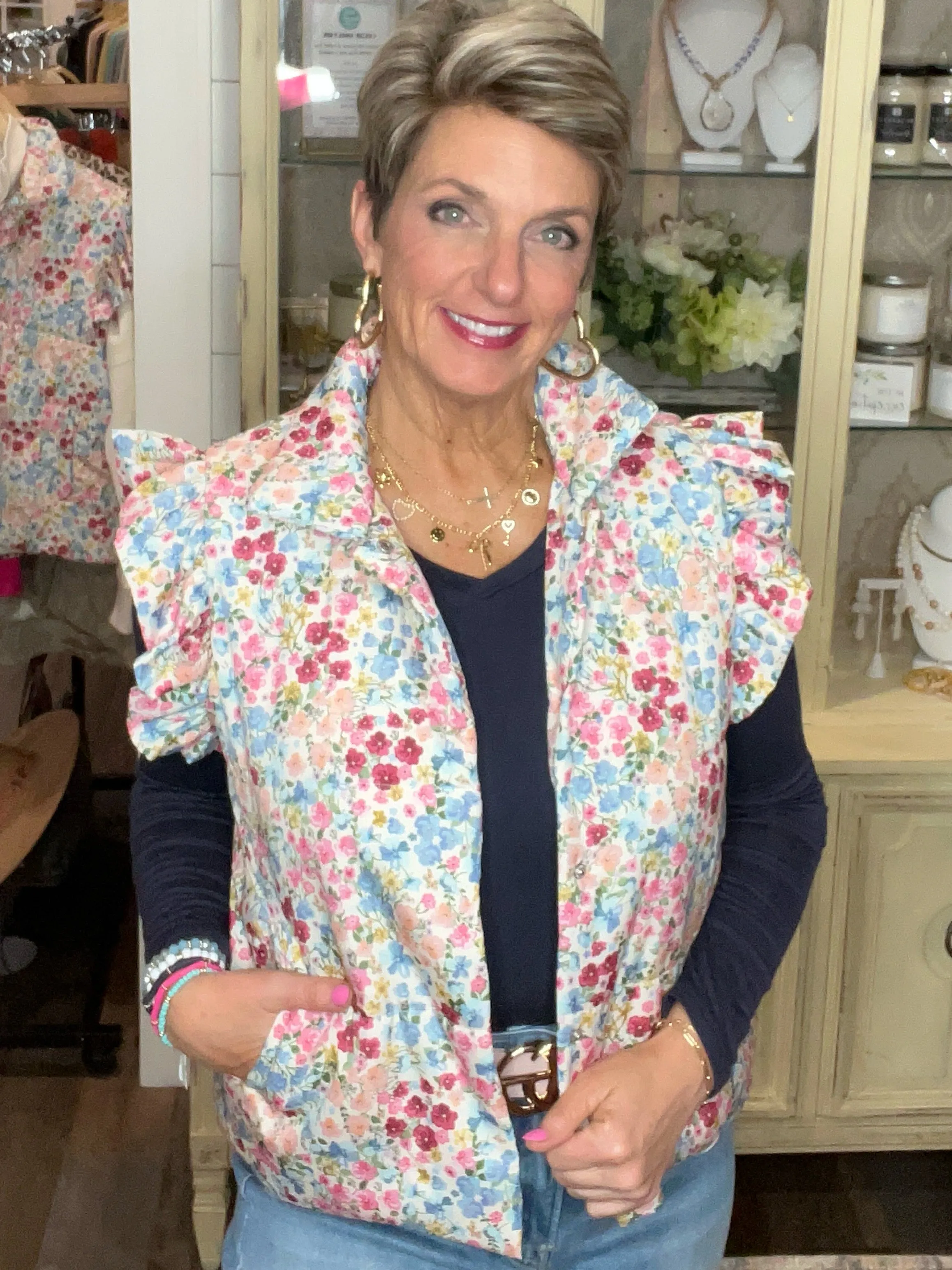 Liana Floral Puffer Vest