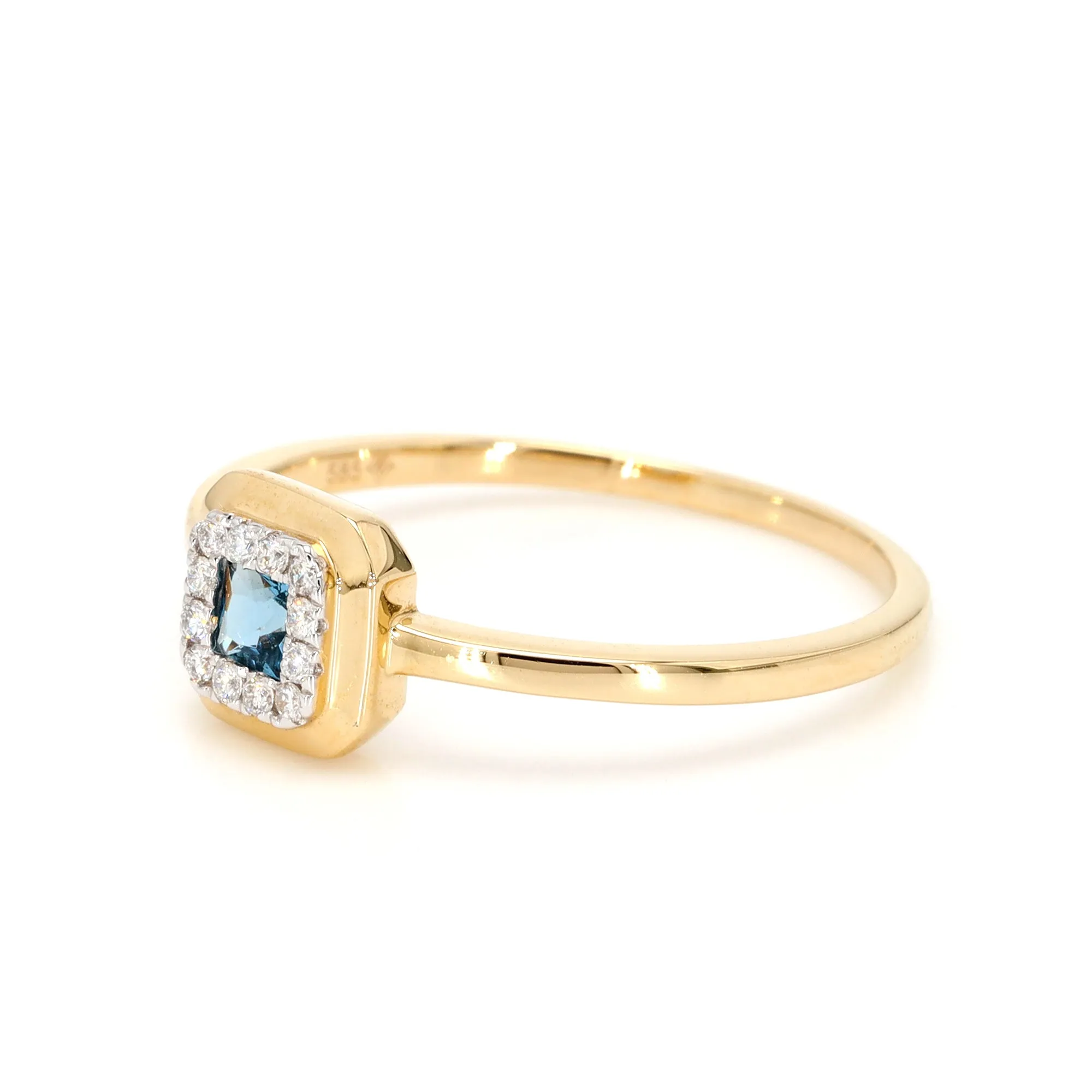 London Blue Topaz and Diamond Ring