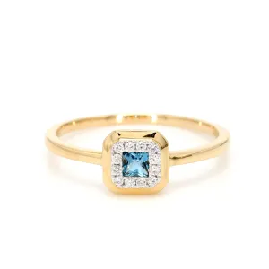 London Blue Topaz and Diamond Ring