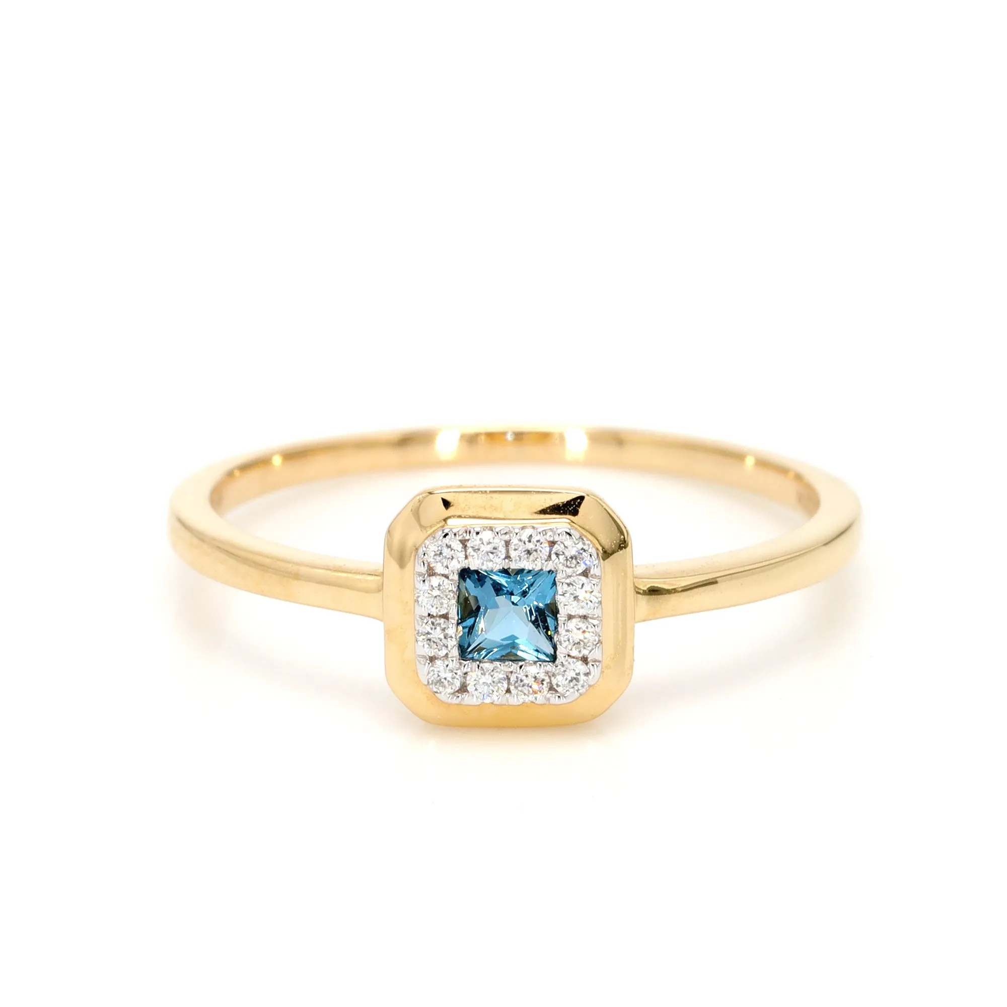 London Blue Topaz and Diamond Ring