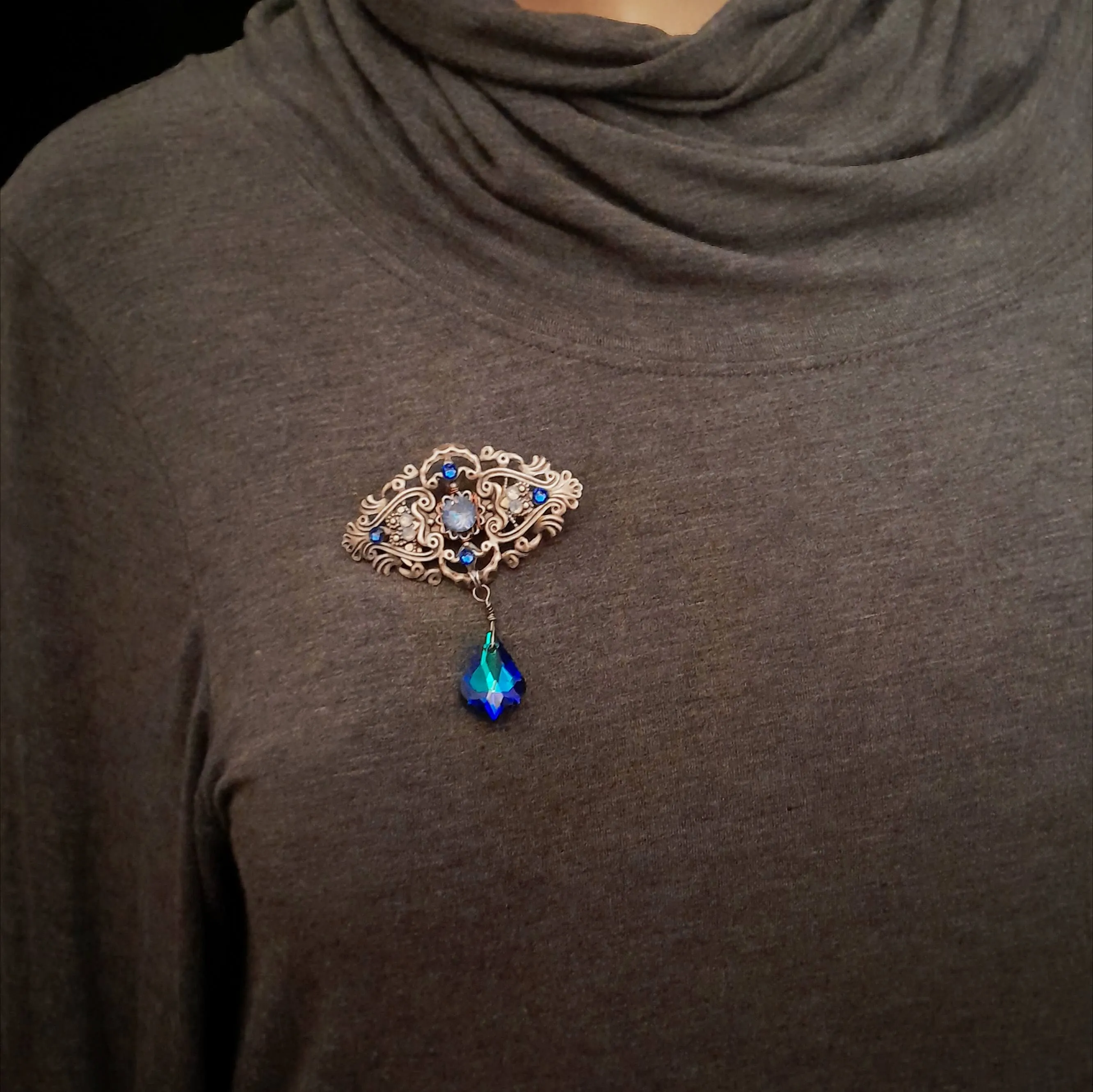Magical Blue Sapphire Brooch Pin