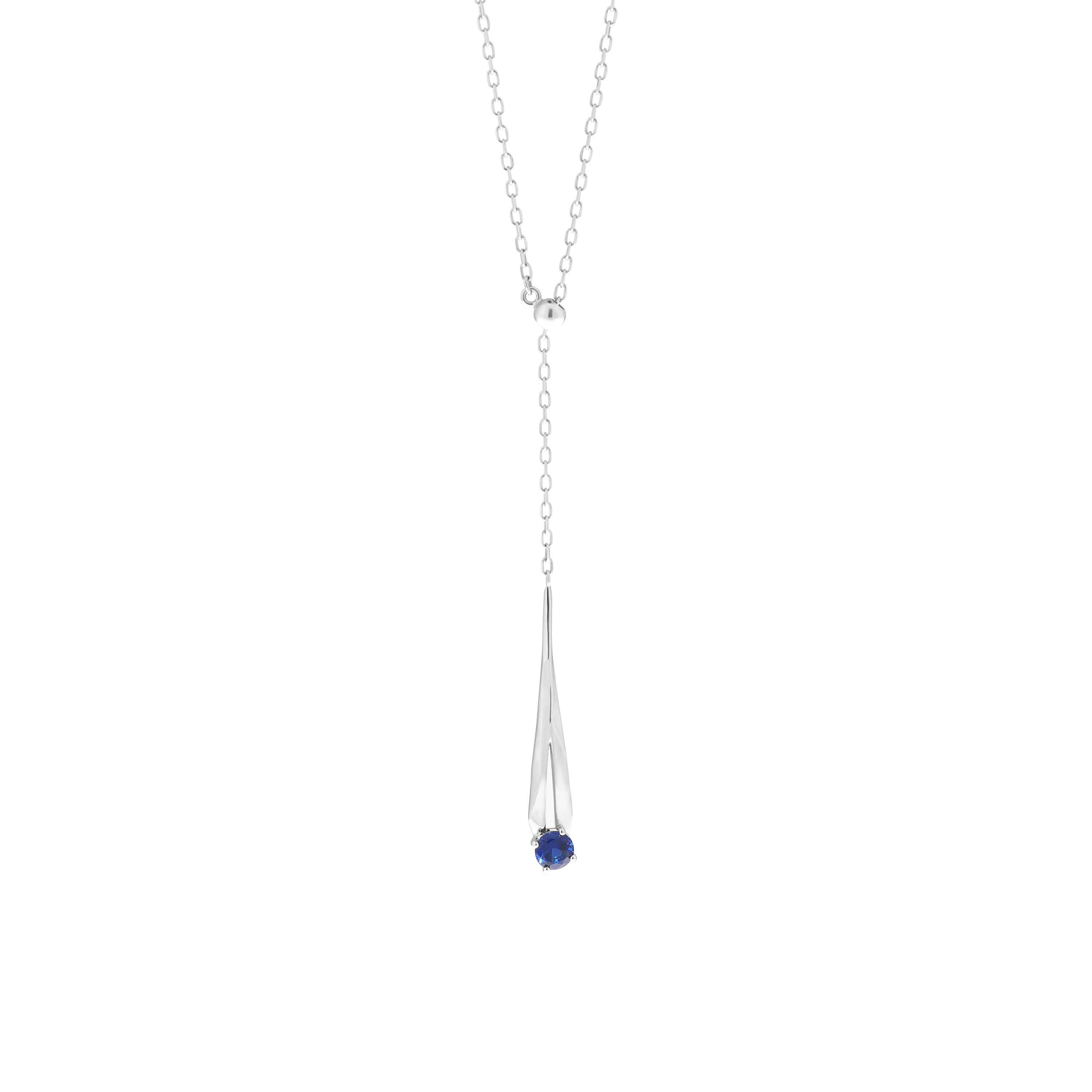 Meteor adjustable blue sapphire lariat necklace