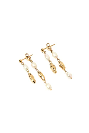 Mimi Pearl and Gold Earrings by Arms of Eve